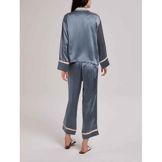 Notched Suit Silk Pajama Set Notched Suit Silk Pajama Set