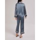 Notched Suit Silk Pajama Set Notched Suit Silk Pajama Set