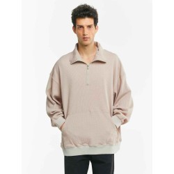 Plain Pullover Turtle Neck Sweatshirt