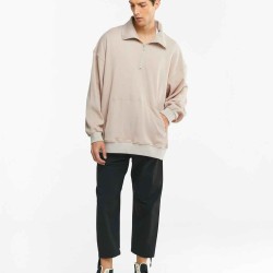 Plain Pullover Turtle Neck Sweatshirt