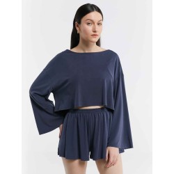 Pleated Stretchy Sweat Shorts