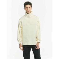 Seam-Detail Polo Collar Half-Zip Sweatshirt