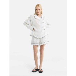 Smooth Plain Contrast Trim Shorts