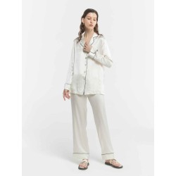 Chic Trimmed Silk Loungewear Set