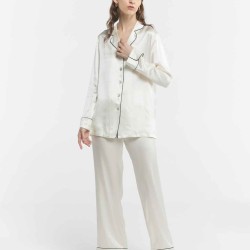Chic Trimmed Silk Loungewear Set