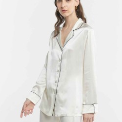 Chic Trimmed Silk Loungewear Set
