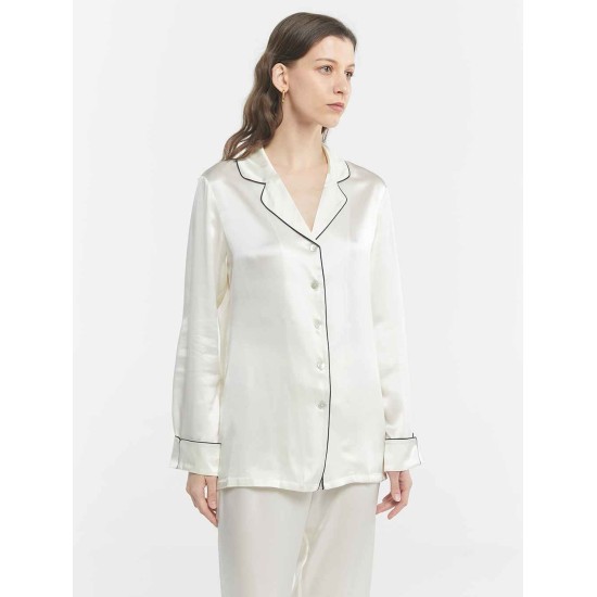 Chic Trimmed Silk Loungewear Set Chic Trimmed Silk Loungewear Set