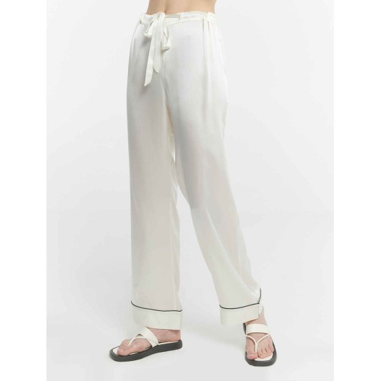Chic Trimmed Silk Loungewear Set Chic Trimmed Silk Loungewear Set