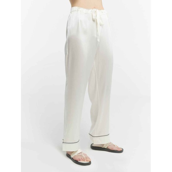 Chic Trimmed Silk Loungewear Set Chic Trimmed Silk Loungewear Set