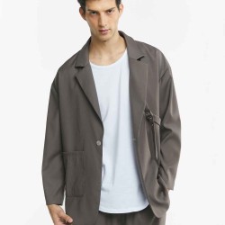 Asymmetrical Flat Collar Blazer
