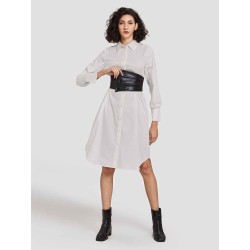 Corset Belted Shirt Dress