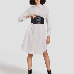 Corset Belted Shirt Dress