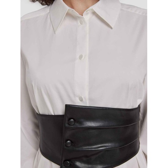 Corset Belted Shirt Dress Corset Belted Shirt Dress