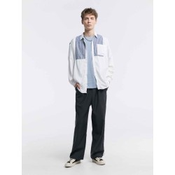 Striped Patchwork Long-Sleeve Shirt