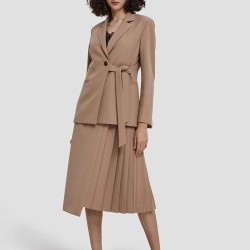 Single-Button Tied-Waist Blazer