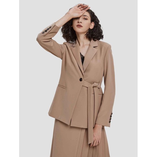 Single-Button Tied-Waist Blazer Single-Button Tied-Waist Blazer
