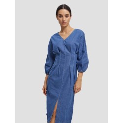 Bishop Sleeve Denim Dress