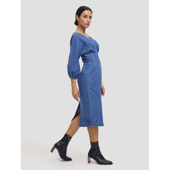 Bishop Sleeve Denim Dress Bishop Sleeve Denim Dress