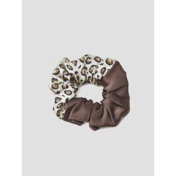 Silk Two-Tone Leopard Scrunchie