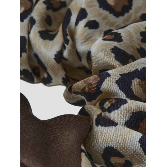 Silk Two-Tone Leopard Scrunchie Silk Two-Tone Leopard Scrunchie