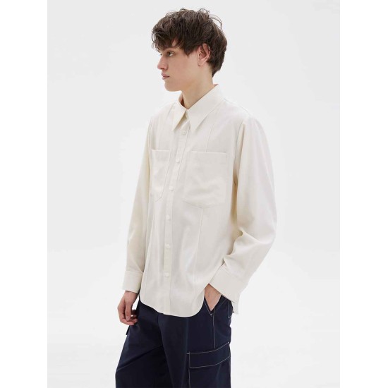 Basic Linen Blend Long Sleeve Shirt Basic Linen Blend Long Sleeve Shirt