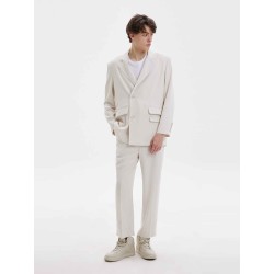 Classic Tailored Plain Straight-Leg Pants