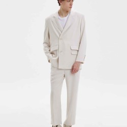 Classic Tailored Plain Straight-Leg Pants