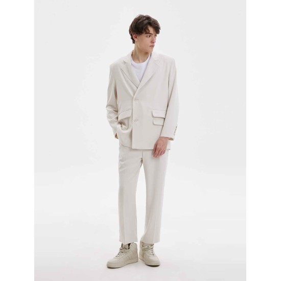 Classic Tailored Plain Straight-Leg Pants Classic Tailored Plain Straight-Leg Pants