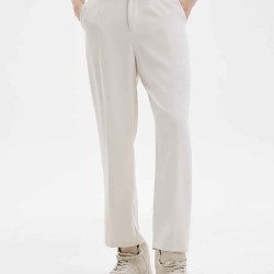 Classic Tailored Plain Straight-Leg Pants