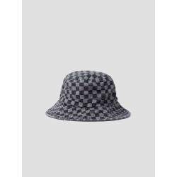 Checkerboard Denim Bucket Hat