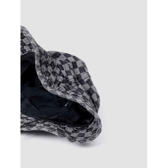 Checkerboard Denim Bucket Hat
