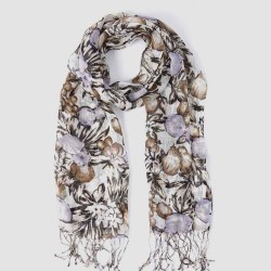 Tissue Print Linen Scarf