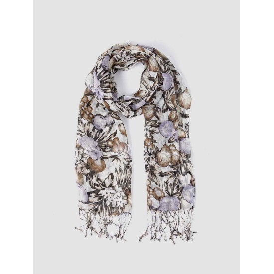 Tissue Print Linen Scarf Tissue Print Linen Scarf
