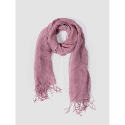 Versatile Linen Fringe Plaid Scarf
