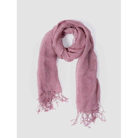 Versatile Linen Fringe Plaid Scarf Versatile Linen Fringe Plaid Scarf
