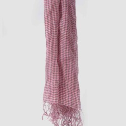 Versatile Linen Fringe Plaid Scarf