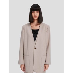 Single-breasted Wool-blend Suiting Blazer
