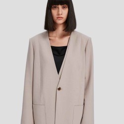 Single-breasted Wool-blend Suiting Blazer