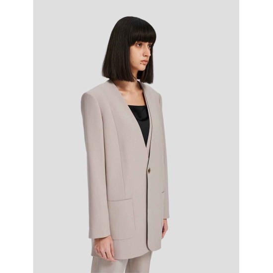 Single-breasted Wool-blend Suiting Blazer Single-breasted Wool-blend Suiting Blazer