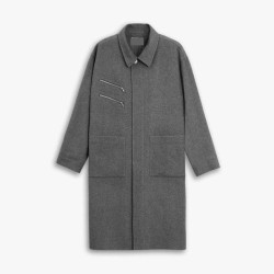 Double Zipper Wool Coat