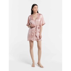 Trimmed Silk Nightgown &Robe Set