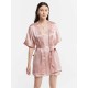 Trimmed Silk Nightgown &Robe Set Trimmed Silk Nightgown &Robe Set