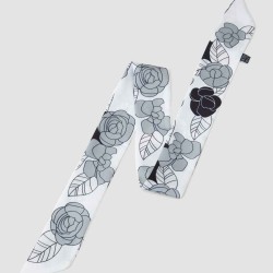 Floral Print Skinny Silk Scarf