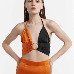 Two-tone Silk Bra