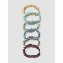 Silk Skinny Green Scrunchies 6 Pack