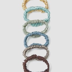 Silk Skinny Green Scrunchies 6 Pack