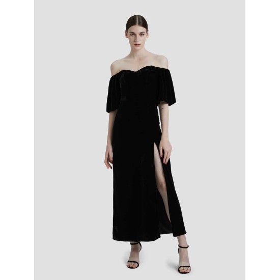 Off-the-shoulder Velvet Dress Off-the-shoulder Velvet Dress