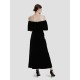 Off-the-shoulder Velvet Dress Off-the-shoulder Velvet Dress