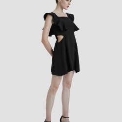 Ruffled Side Cutaway Dress