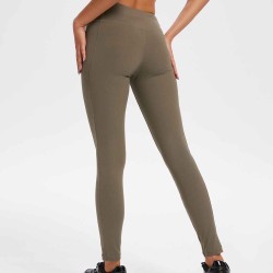 Plain High Rise Full-length Leggings